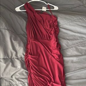 Elegant Red One-Shoulder Dress